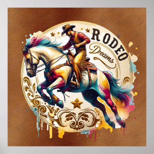 Cool Cowboy Rodeo Träume Poster (Vorne)