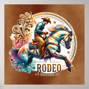 Cool Cowboy Rodeo Träume Poster