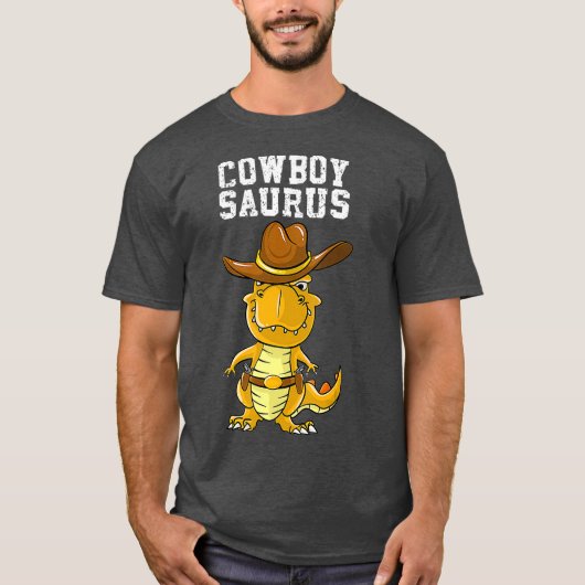 Cool Cowboy Saurus Funny Western Rodeo Dinosaur T-Shirt (Vorderseite)