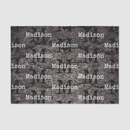 Cool Cracked asphalt road gray lines Monogram Seidenpapier (Vorderseite)