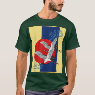 Cool Crane Bird Artwork, Tanz Krane Japanisch T-Shirt