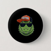 Cool Crocodile Animal Gator Graphic With Cap And S Button (Vorderseite)