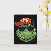 Cool Crocodile Animal Gator Graphic With Cap And S Karte (Gelbe Blume)