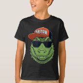 Cool Crocodile Animal Gator Graphic With Cap And S T-Shirt (Vorderseite)
