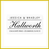 Cool Curry Surname Script B&W Rücksendeadresse Adressaufkleber