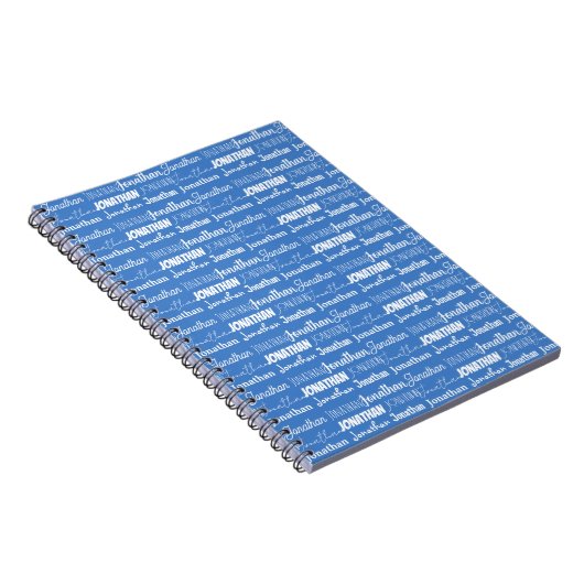 Cool Custom Blue Name Font Collage Notizblock (Rechte Seite)