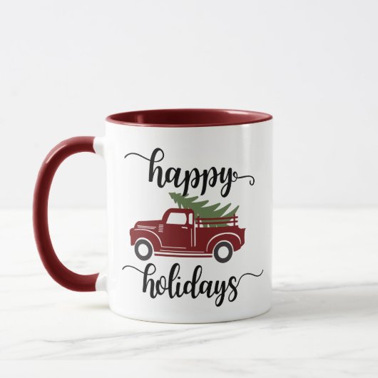 Cool Custom Christmas Tree On Red Truck Coffee Tasse (Links)