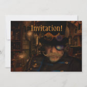 Cool Custom Steampunk Fantasy Captain Sean Einladung (Vorderseite)