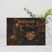 Cool Custom Steampunk Fantasy Captain Sean Einladung (Stehend Vorderseite)
