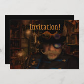 Cool Custom Steampunk Fantasy Captain Sean Einladung (Vorne/Hinten)