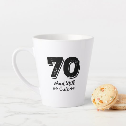 cool cute 70th birthday quote sayings milchtasse (Beispiel)