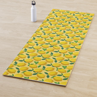 Cool cute yellow lemons fruit yogamatte