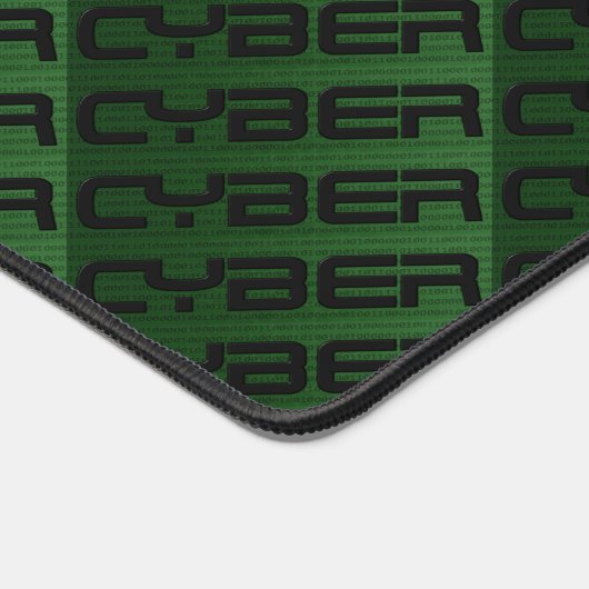 Cool Cyber Text Pattern Green Schreibtischunterlage (Ecke)