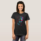 Cool Cyberpunk Style Girl Wearing Virtual Reality T-Shirt (Vorne ganz)
