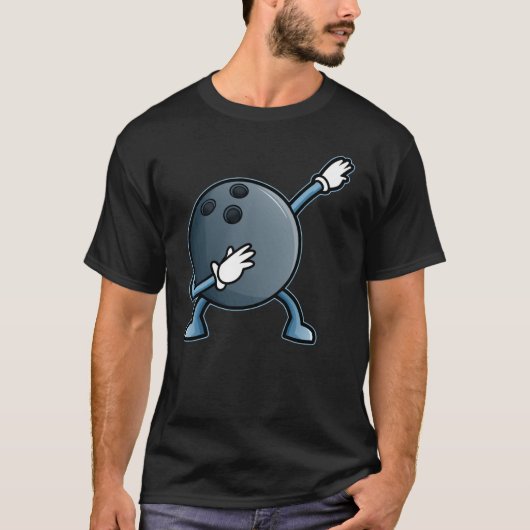 Cool Dabbing Bowling Ball T-Shirt (Vorderseite)