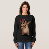 Cool Dabbing Capybara Cartoon Animal Design Sweatshirt (Vorne ganz)