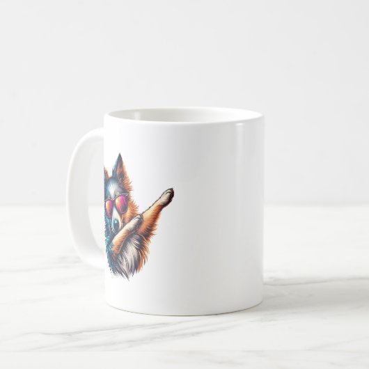 Cool Dabbing Dog Art Kaffeetasse (Vorderseite Links)