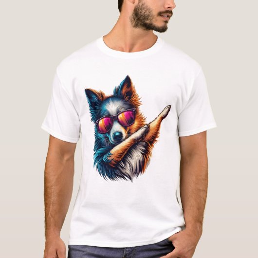Cool Dabbing Dog Art T-Shirt (Vorderseite)