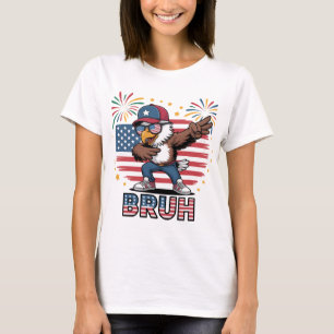 Cool Dabbing Eagle USA Bruh Design T-Shirt