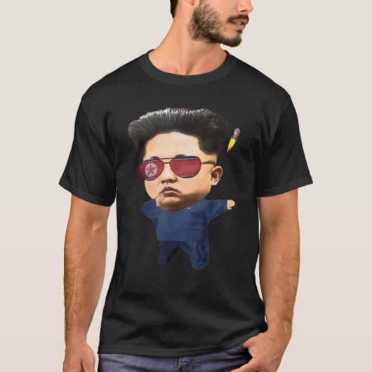 Cool Dabbing Rocket Man Kim Jong Un T-Shirt (Vorderseite)