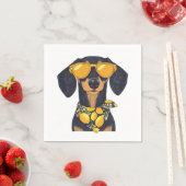 Cool Dachshund Dog Sunglasses Lemons Serviette (Beispiel)