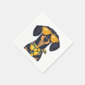 Cool Dachshund Dog Sunglasses Lemons Serviette (Ecke)