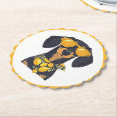 Cool Dachshund Dog Sunglasses Lemons Untersetzer (angewinkelt)