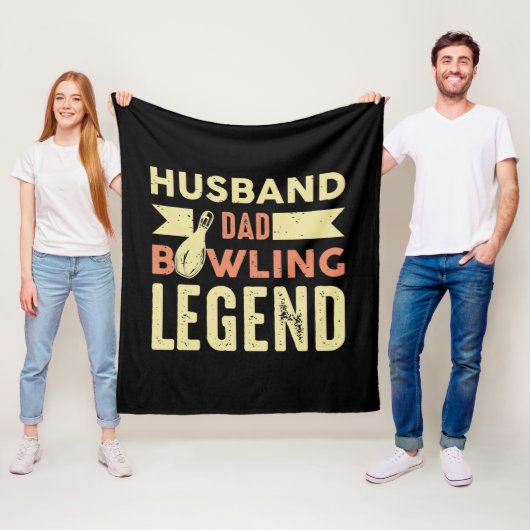 Cool Dad Husband Bowling Legend Fleecedecke (Beispiel)