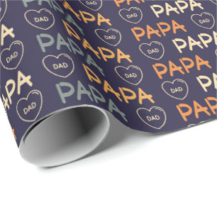 Cool Dad Papa Wortkunst Geschenkpapier