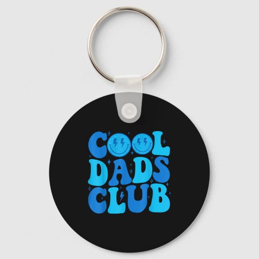 Cool Dads Club Shirt Retro Groovy Dad Father's Day Schlüsselanhänger (Vorderseite)