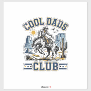 Cool Dads Club Vintage Cowboy Western Hemd Design Aufkleber