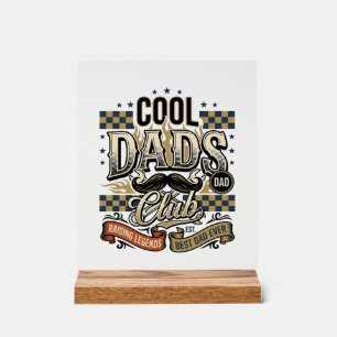 Cool Dads Club Vintage Gravur Dad Shirt Design_ Acrylschild