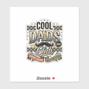Cool Dads Club Vintage Gravur Dad Shirt Design_ Aufkleber