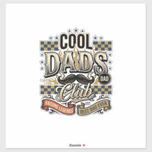 Cool Dads Club Vintage Gravur Dad Shirt Design_ Aufkleber