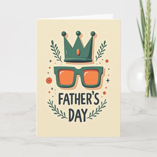Cool Dads Day Crown Sonnenbrille Karte (Vorderseite)