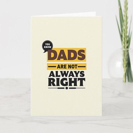 Cool Dads Typography Karte (Vorderseite)