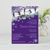 Cool Dance Party Bar Bat Mitzvah Jüdische Einladun Einladung (Stehend Vorderseite)