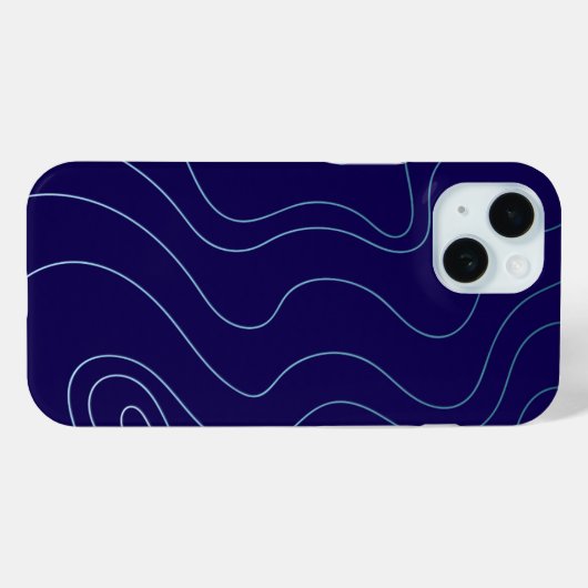 Cool Dark Blue Light Blue Waves iPhone / iPad case (Rückseite (Horizontal))
