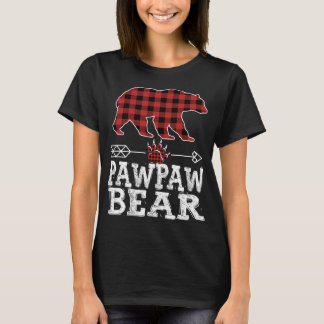 Cool Dark Red Pleid Xmas Daddy Pajama Family Pawpa T-Shirt