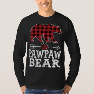 Cool Dark Red Pleid Xmas Daddy Pajama Family Pawpa T-Shirt
