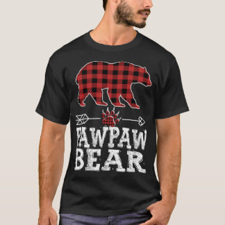 Cool Dark Red Pleid Xmas Daddy Pajama Family Pawpa T-Shirt