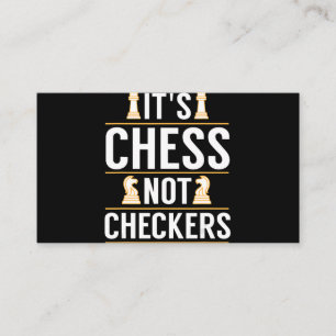 cool, das ist Schach, nicht Dame, Dame-Spieler Ges Visitenkarte