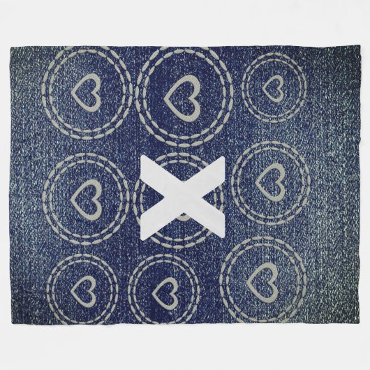 Cool Denim Look Fleecedecke (Vorderseite (Horizontal))