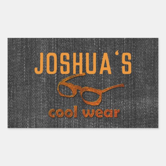 Cool Denim Look Rechteckiger Aufkleber (Vorderseite)