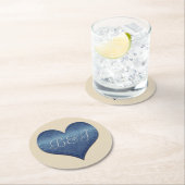 Cool Denim Look Runder Pappuntersetzer (Vor Ort)