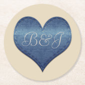 Cool Denim Look Runder Pappuntersetzer (Vorderseite)