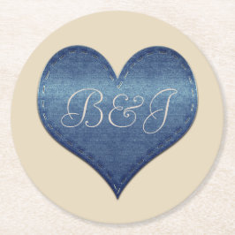 Cool Denim Look Runder Pappuntersetzer