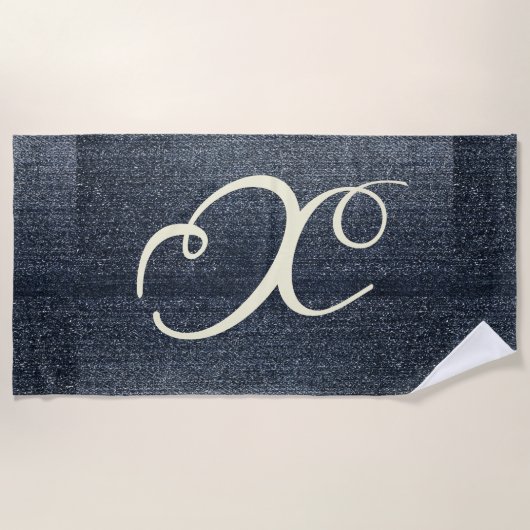 Cool Denim Look Strandtuch (Vorderseite)