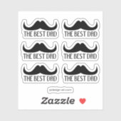 Cool Der beste Vater Black Mustache Vatertag Aufkleber (Blatt)