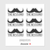 Cool Der beste Vater Black Mustache Vatertag Aufkleber (Blatt)